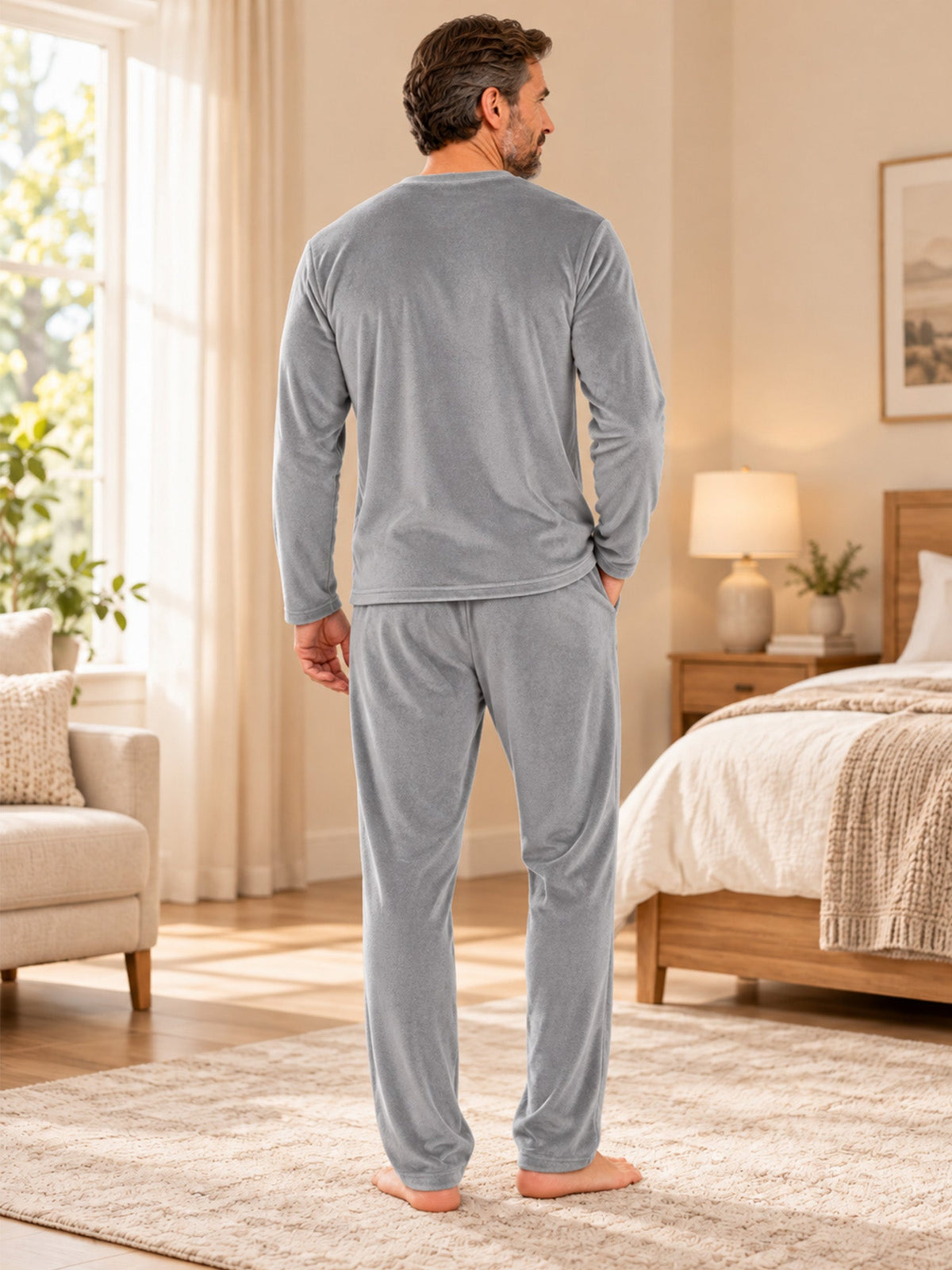 Men's Cozy Thermal Velvet Pajama Set