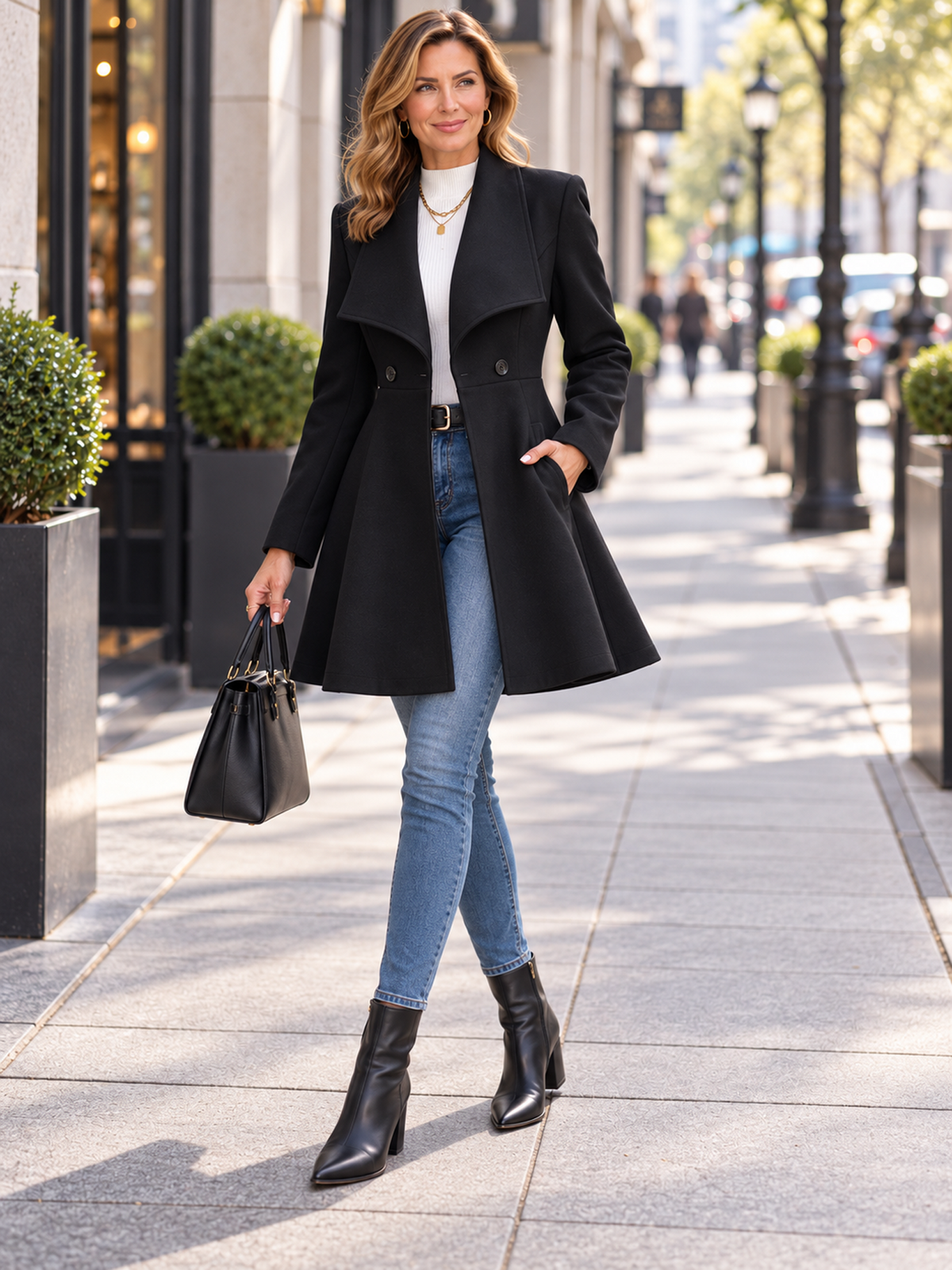 Women's Elegant Slim Fit Lapel Coat