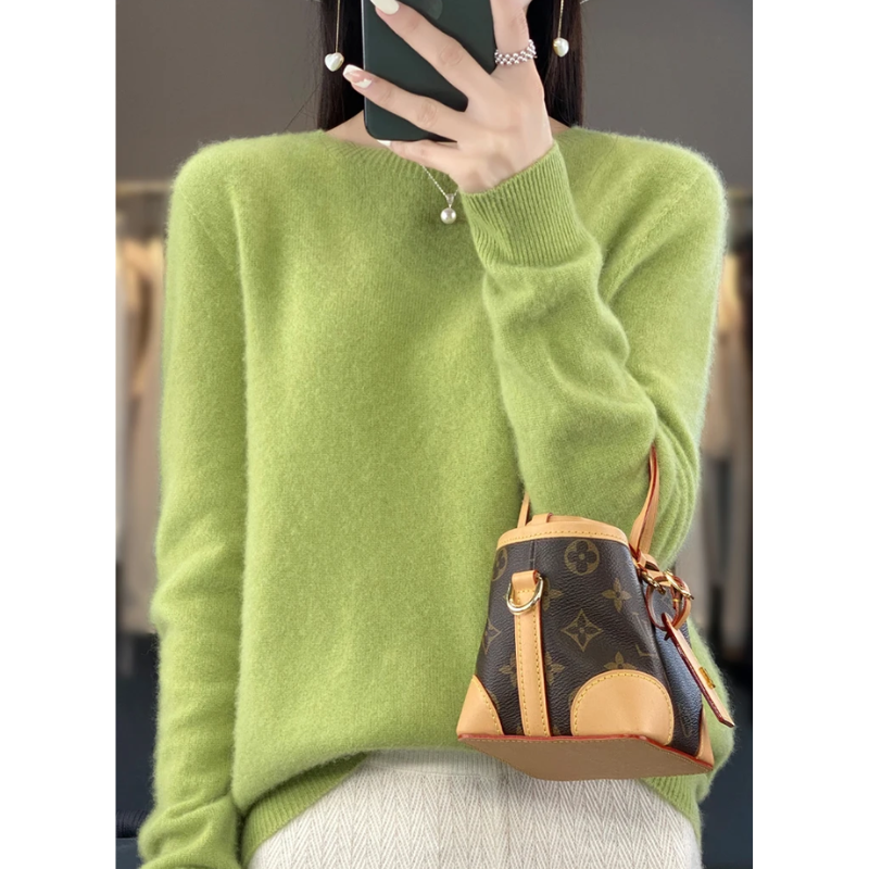 Cashmere Pullover Women's Stylish Round Neck, Soft & Comfortable