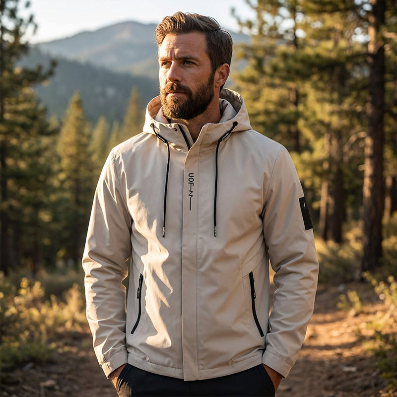 Men's Hooded Jacket – Waterproof & Windproof with a Drawstring