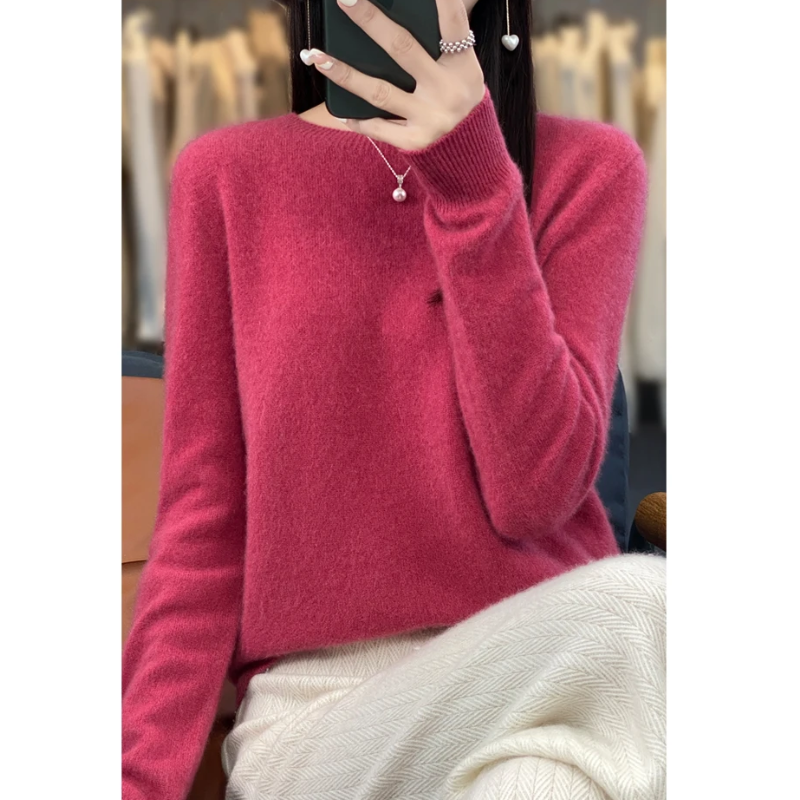 Cashmere Pullover Women's Stylish Round Neck, Soft & Comfortable