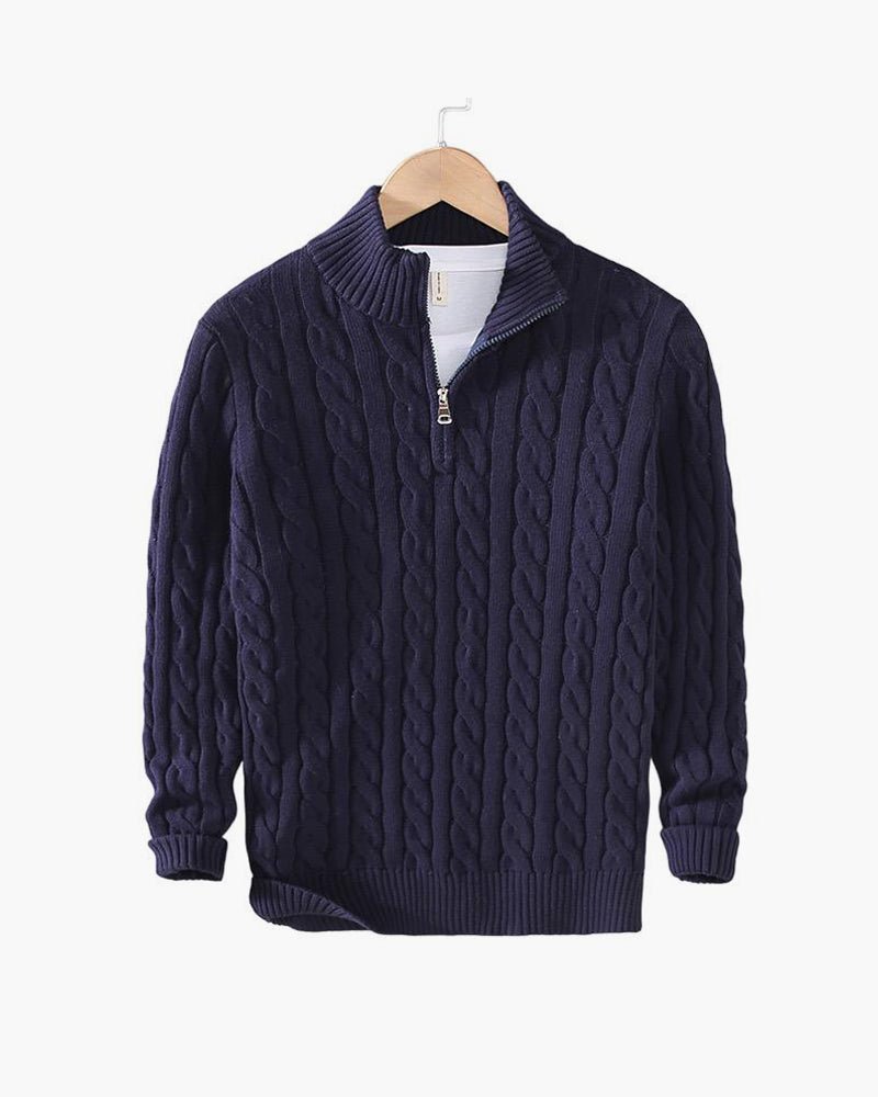 Zipped Cable Sweater