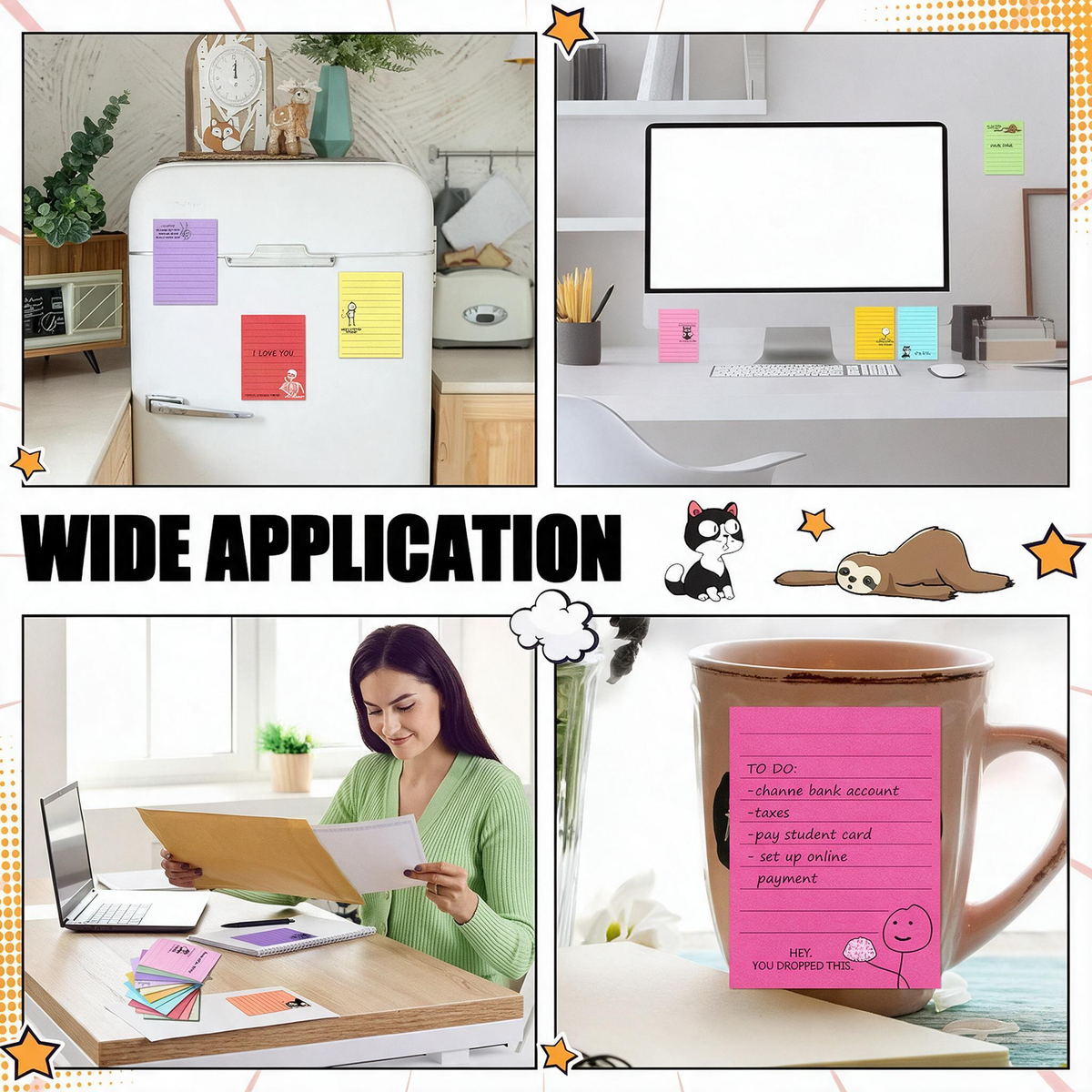 12-Pack Sarcastic Office Sticky Notes – Funny Coworker Memo Pads & Hilarious Desk Gifts