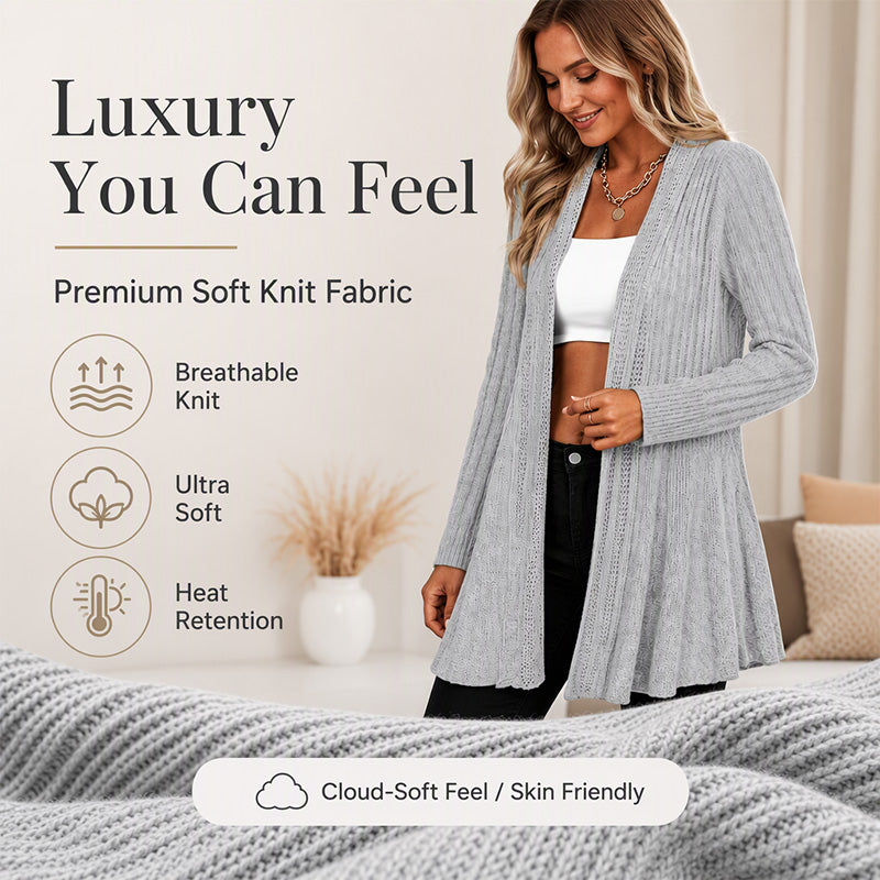 Elegant Textured Open Cardigan
