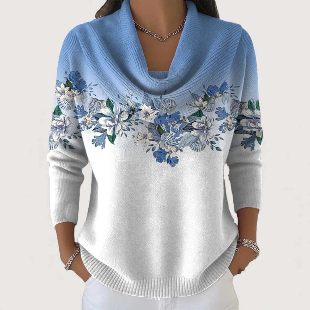 Floral Turtleneck Sweater