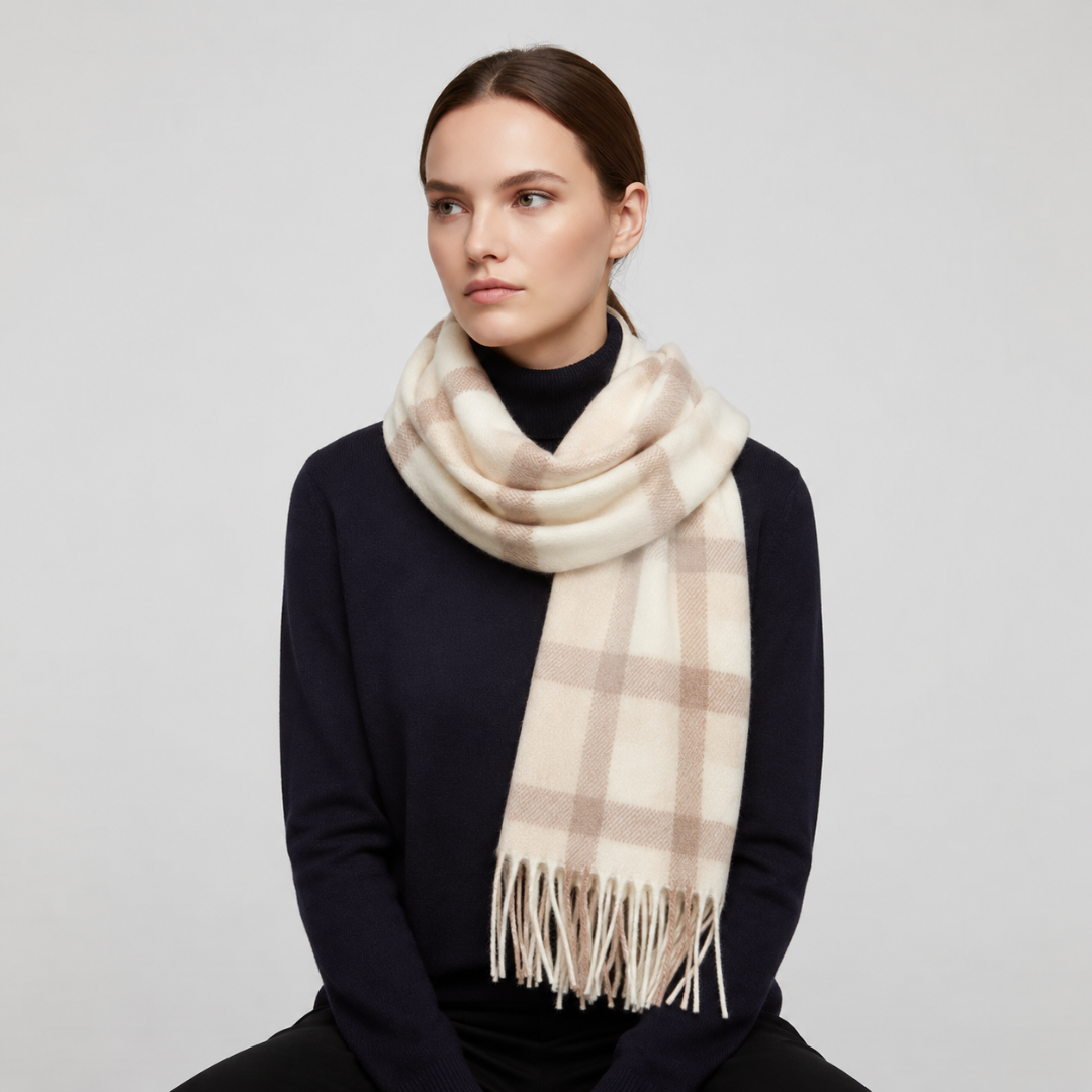 Nordspur | Classic Plaid Wool Winter Scarf for Cold Weather Comfort