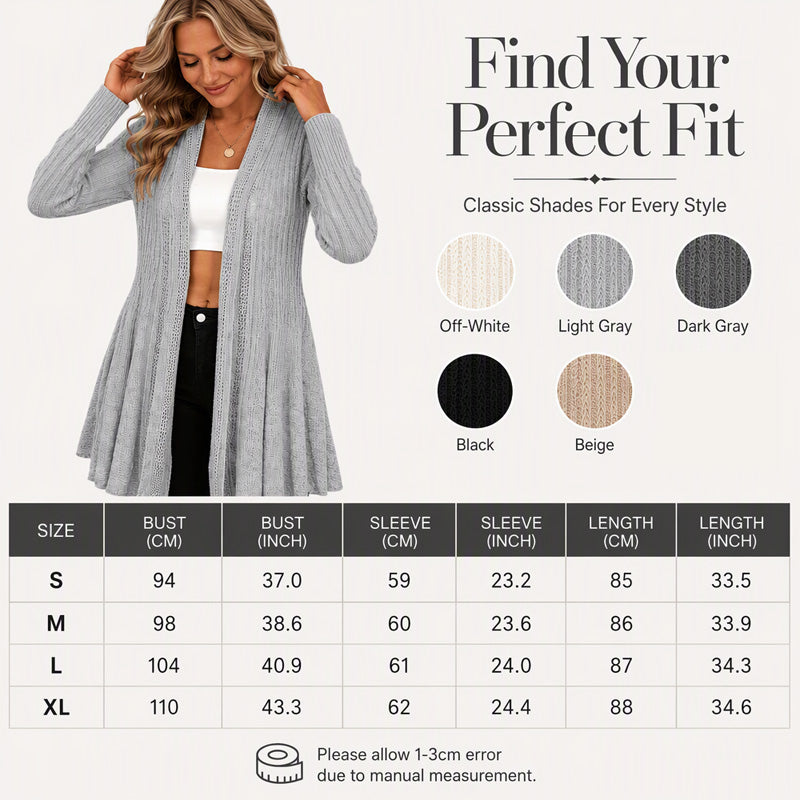 Elegant Textured Open Cardigan
