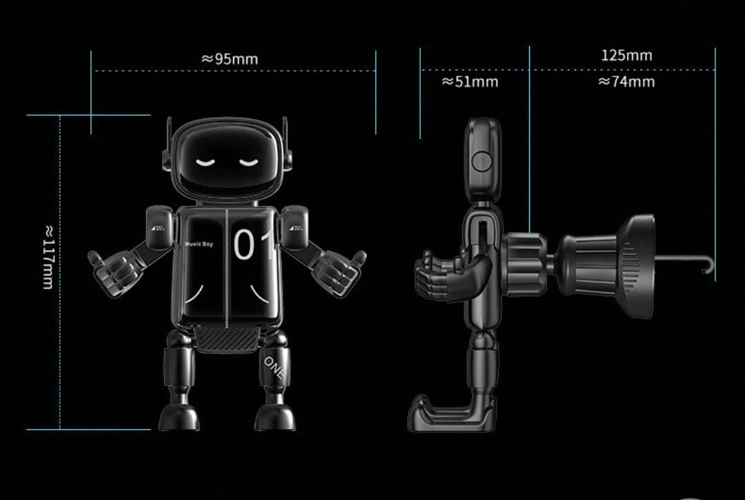 Cute Robot Gravity Car Phone Holder