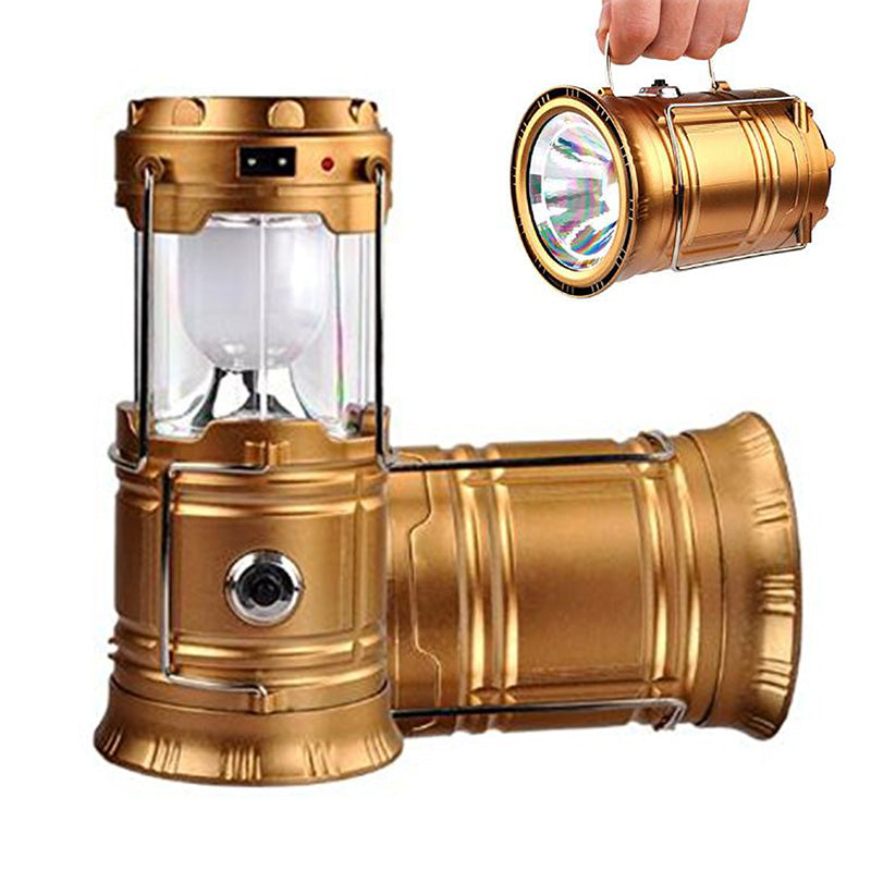 Solar Camping Lantern - Rechargeable LED Lights, Magnetic Base & Foldable Hanging Hook - Collapsible Lamp Battery Powered Perfect for Power Outages, Hiking, Emergencies