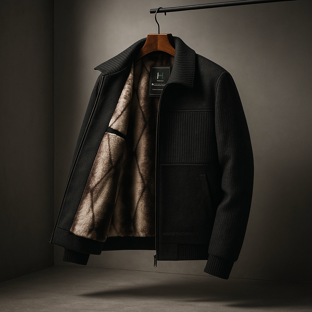 Collared Flight Jacket with Shearling