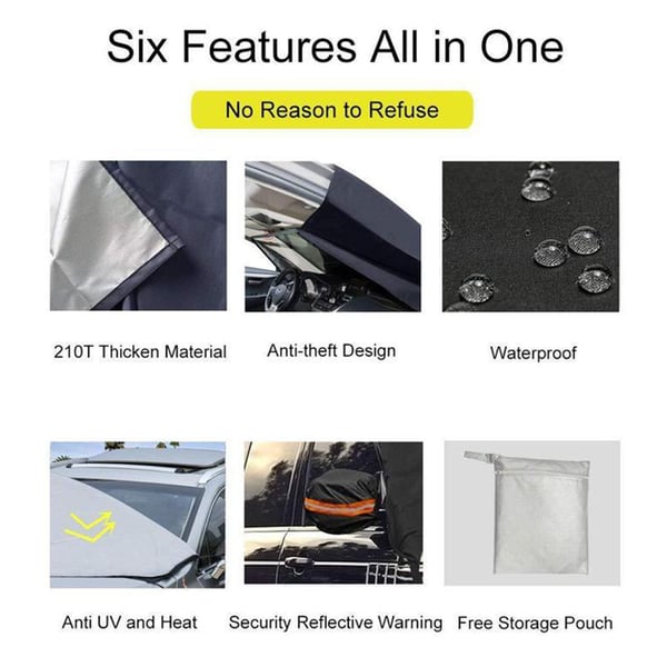 Windshield Anti-Snow & Anti-Frost Cover with Mirror Protection