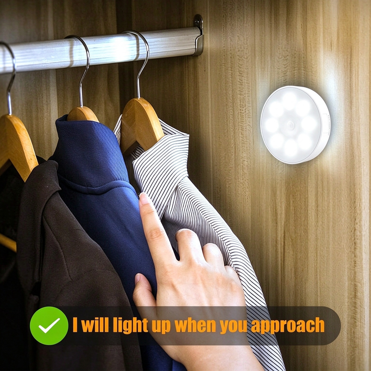 6 Pcs Motion Sensor Light, Rechargeable Night Light