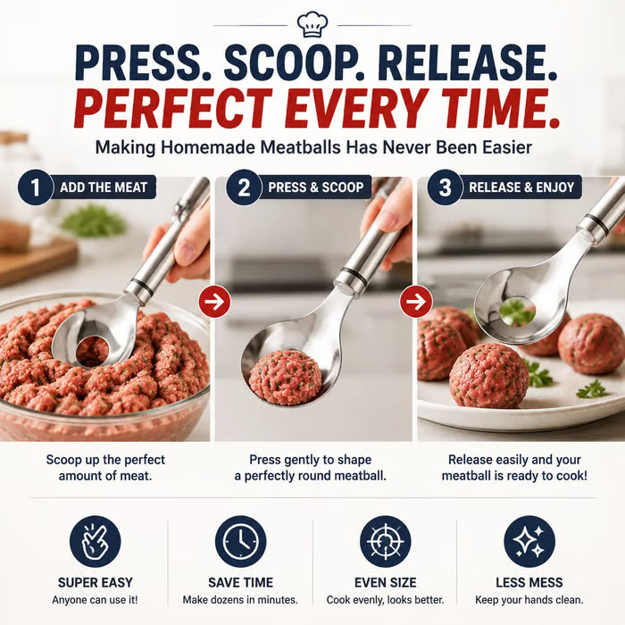 2-Pack Stainless Steel Meatball Maker Spoon