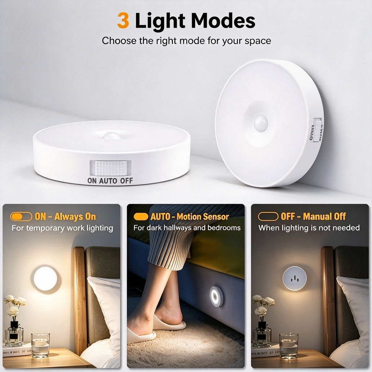 6 Pcs Motion Sensor Light, Rechargeable Night Light