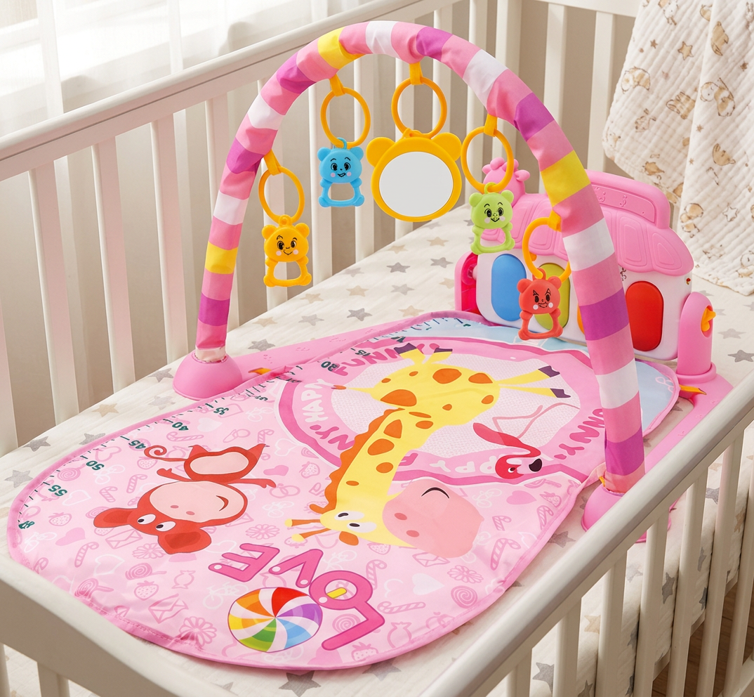 Baby Music Play Gym with Piano - Interactive Sensory Activity Mat (0-24 Months)