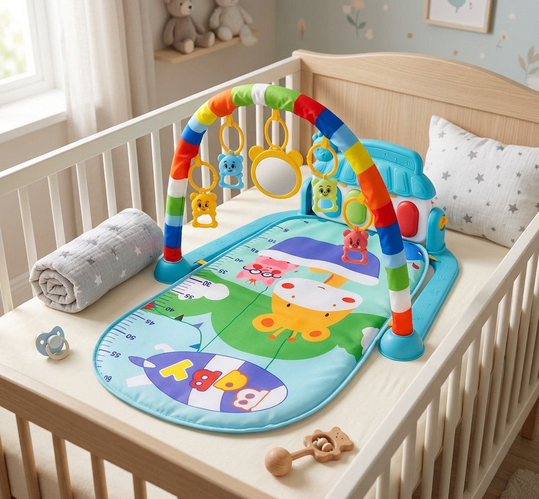 Baby Music Play Gym with Piano - Interactive Sensory Activity Mat (0-24 Months)
