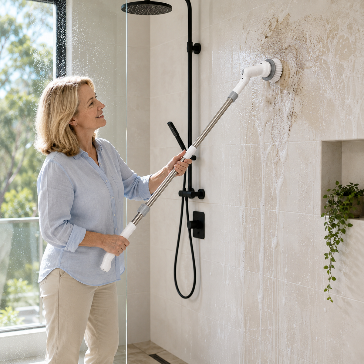 9-in-1 Extendable Bathroom Scrubber