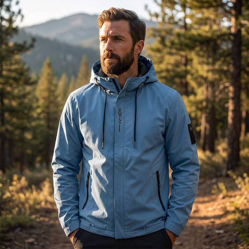 Men's Hooded Jacket – Waterproof & Windproof with a Drawstring