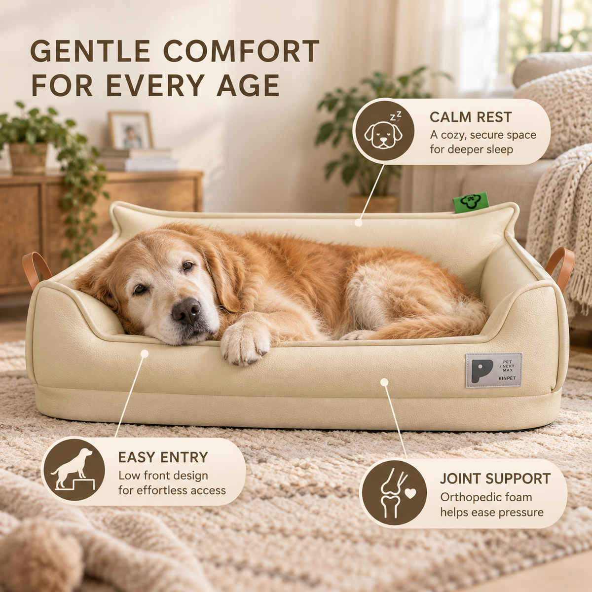 Nordspur | Snooflow Rectangular Sofa-Style Orthopedic Dog Bed