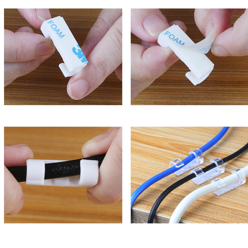 Self-Adhesive Simple Cable Organization Wire Clamps