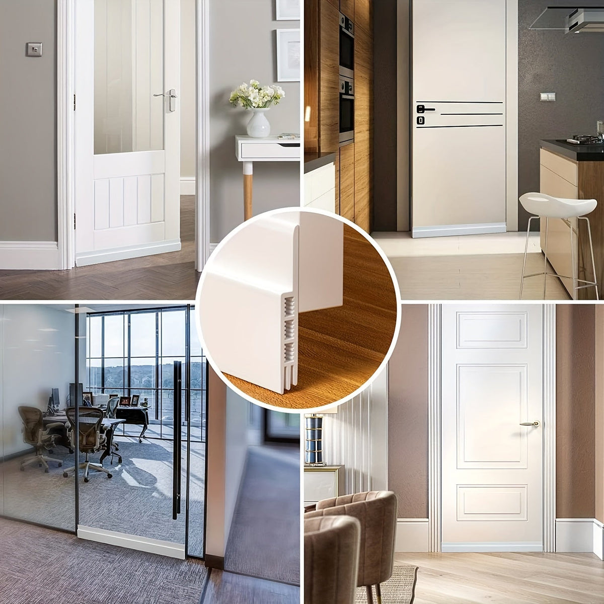 Door Draft Stopper - Silicone Door Scraper with Strong Adhesive and Sound Insulation