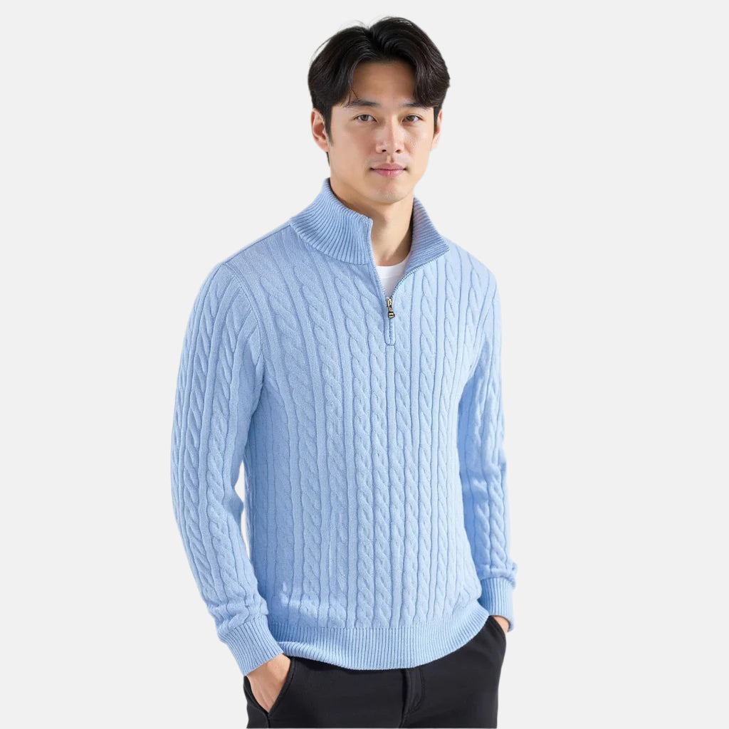 Zipped Cable Sweater