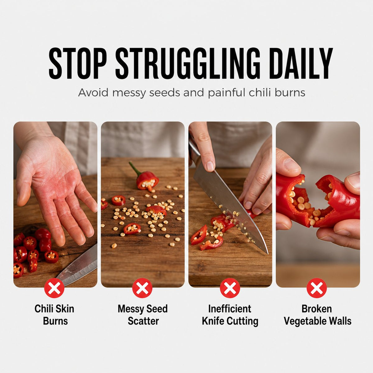 Stainless Steel Pepper Corer | Kitchen Vegetable Seed Remover Tool