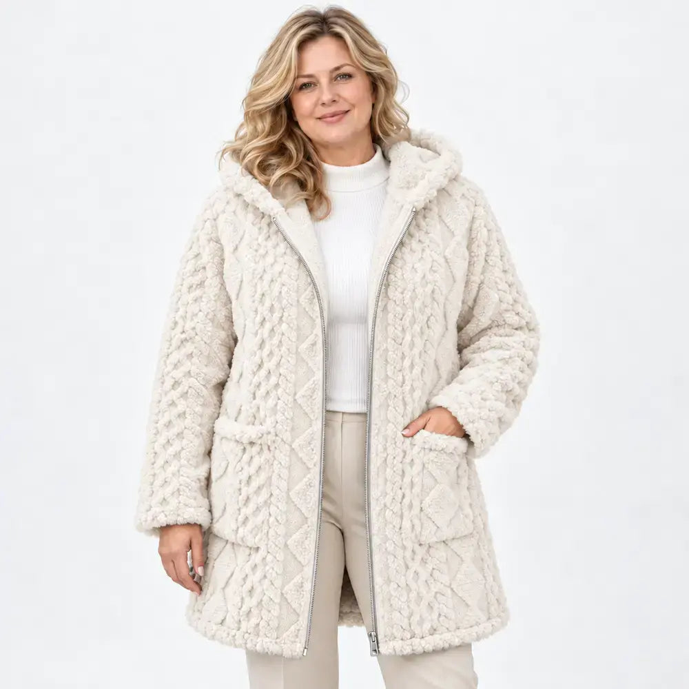Women's Zip-Up Cardigan, Smooth Material, Reversible and Plush, Casual Style, Ideal for Autumn and Winter