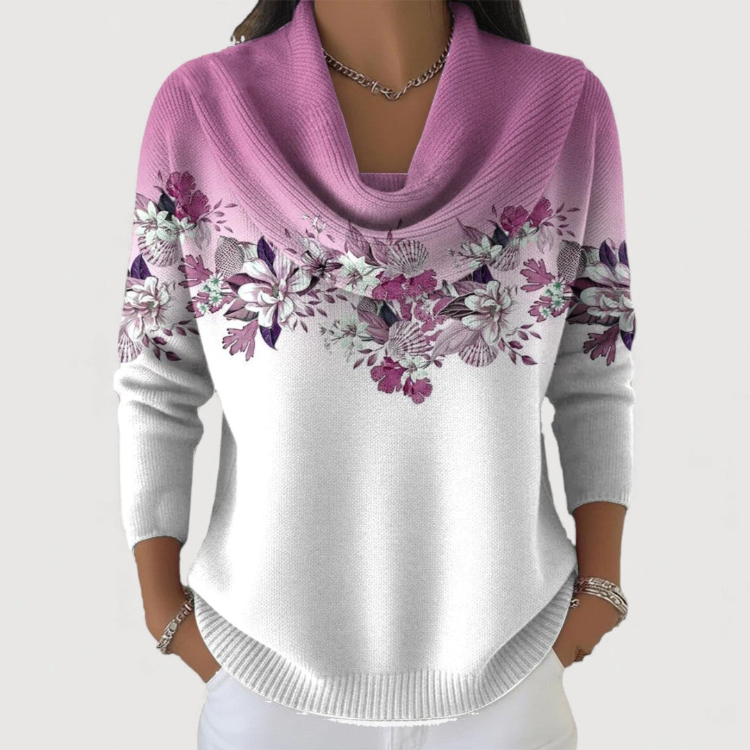 Floral Turtleneck Sweater