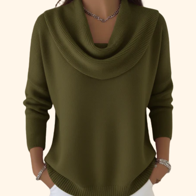 Women's Funnel Neck Relaxed Fit Sweater