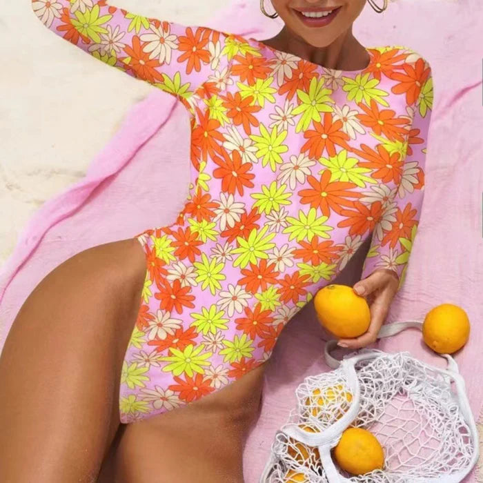 Nordspur | Aquarellee Long Sleeve One Piece Swimsuit