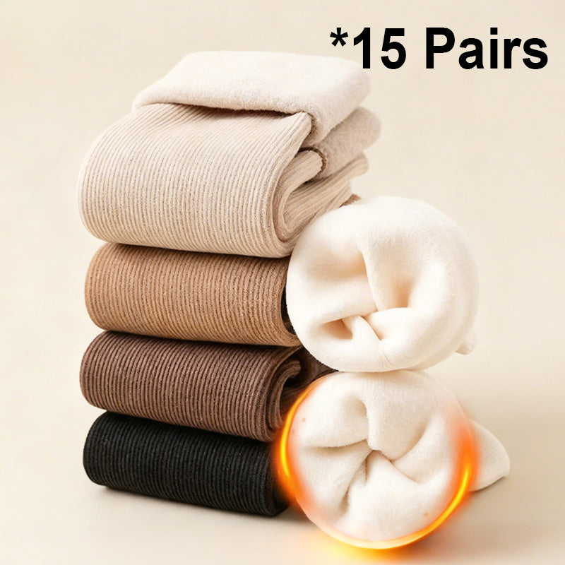Thick Mid-Calf Socks – Warm & Solid Color