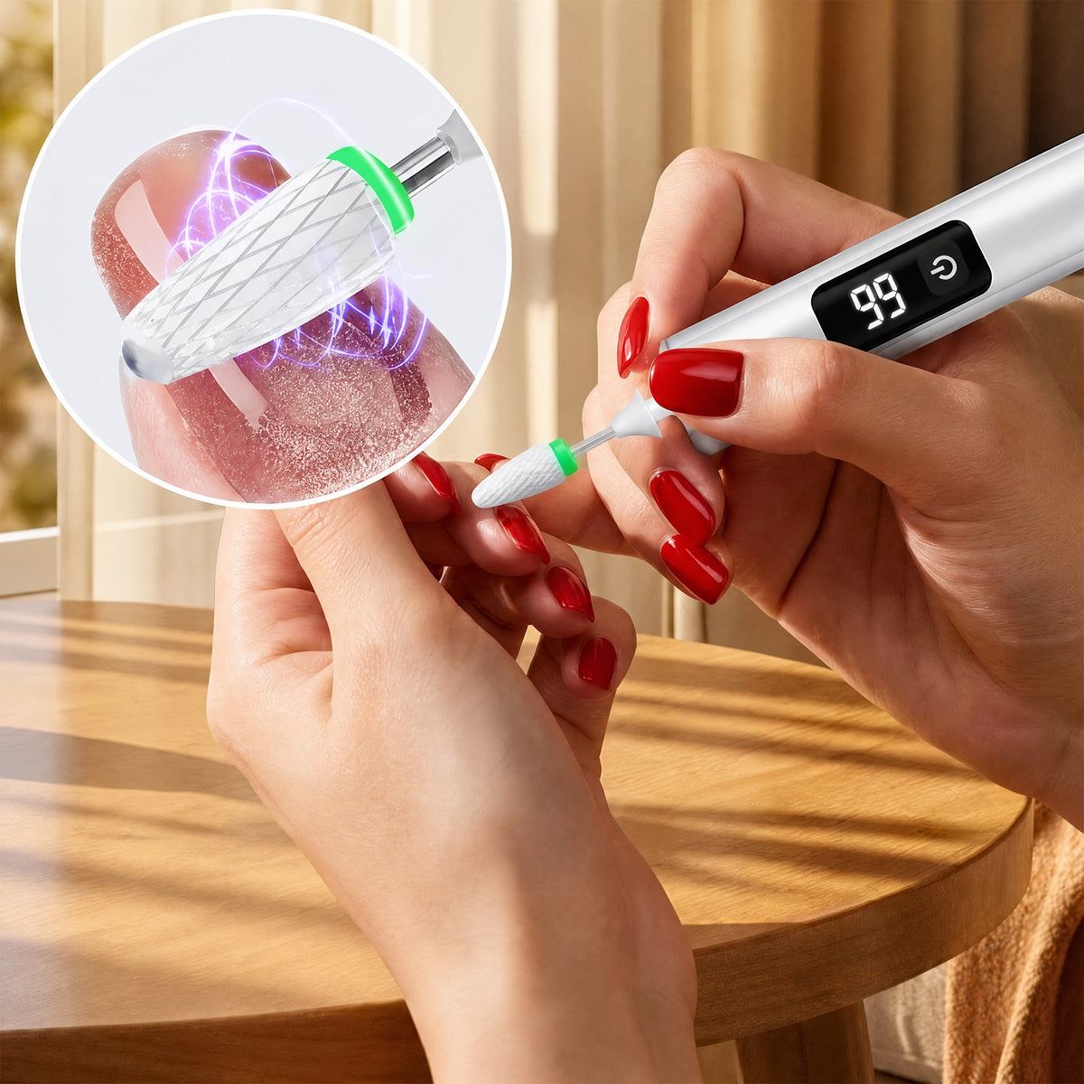 Electric Nail Grinder With LED Light