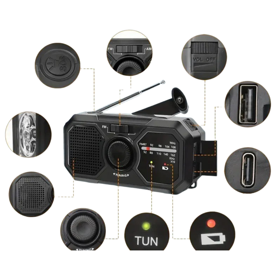 Nordspur | Auralight Portable Solar Crank Radio