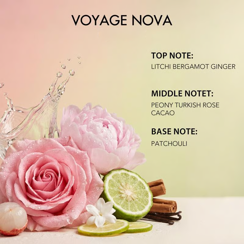 Voyage Nova Rosey Fruity Floral Extrait De Parfum Long Lasting Luxury Fragrance