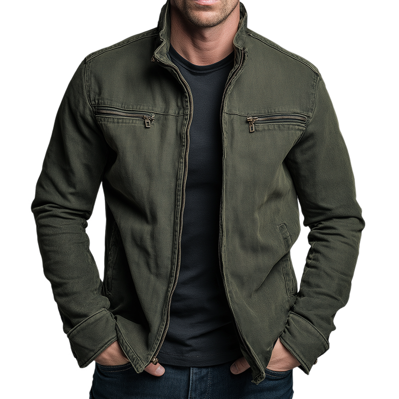 Marion Cotton Zip Jacket - Vintage Washed