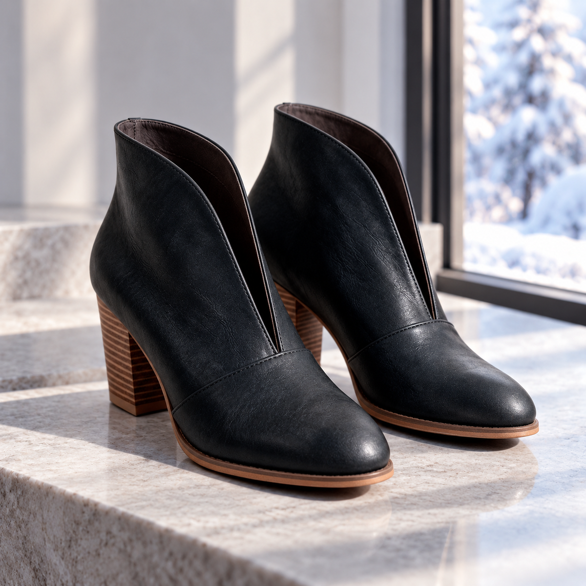 Carina V-Cut Ankle Boots