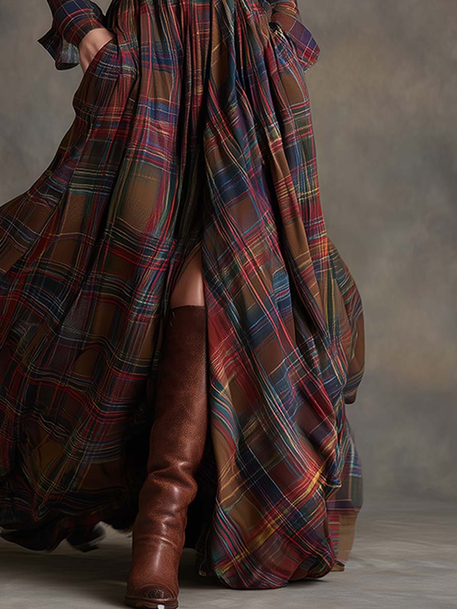 Classic Plaid Shirt Dress