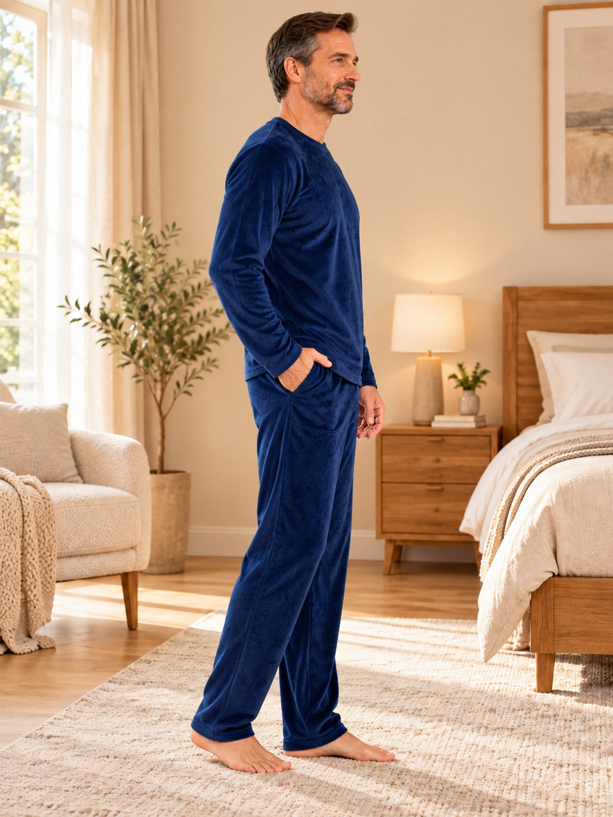 Men's Cozy Thermal Velvet Pajama Set
