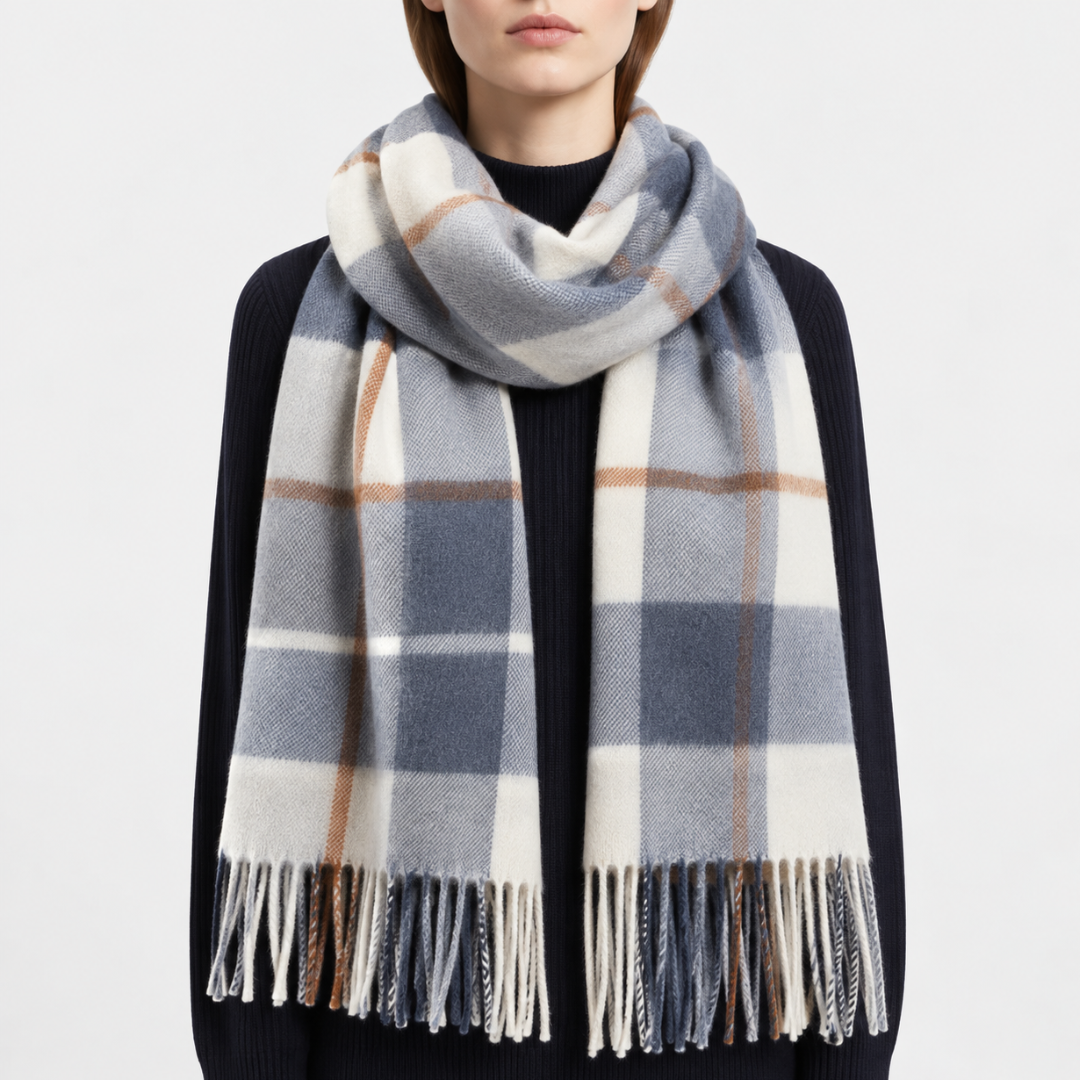 Nordspur | Classic Plaid Wool Winter Scarf for Cold Weather Comfort