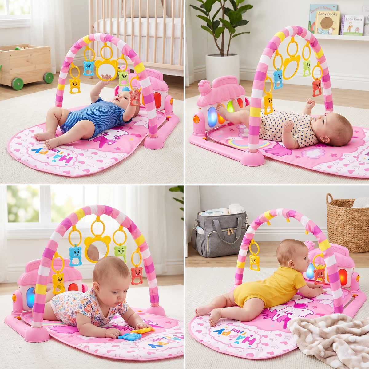 Baby Music Play Gym with Piano - Interactive Sensory Activity Mat (0-24 Months)
