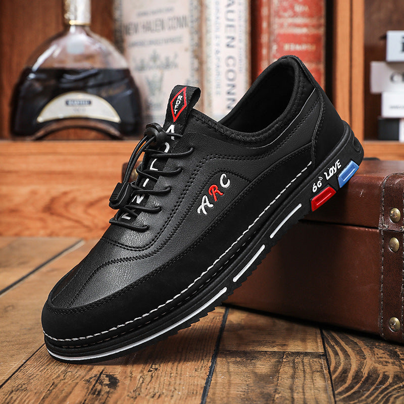 Men's Business Casual Shoes Made from Waterproof and Stain-Resistant Leather with Soft Sole for Enhanced Comfort
