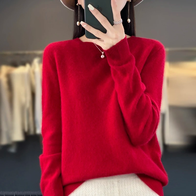 Cashmere Pullover Women's Stylish Round Neck, Soft & Comfortable