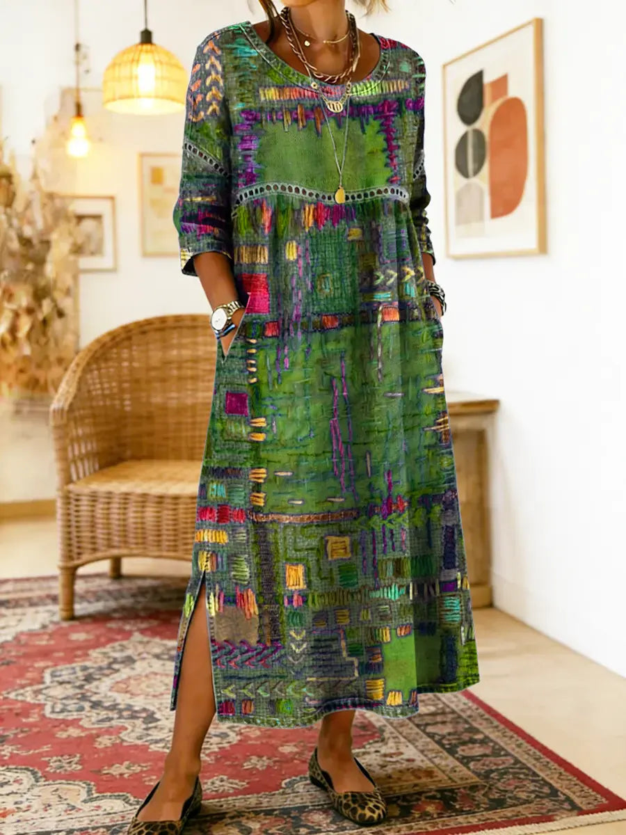 Manuela Dress with Ethnic Patchwork