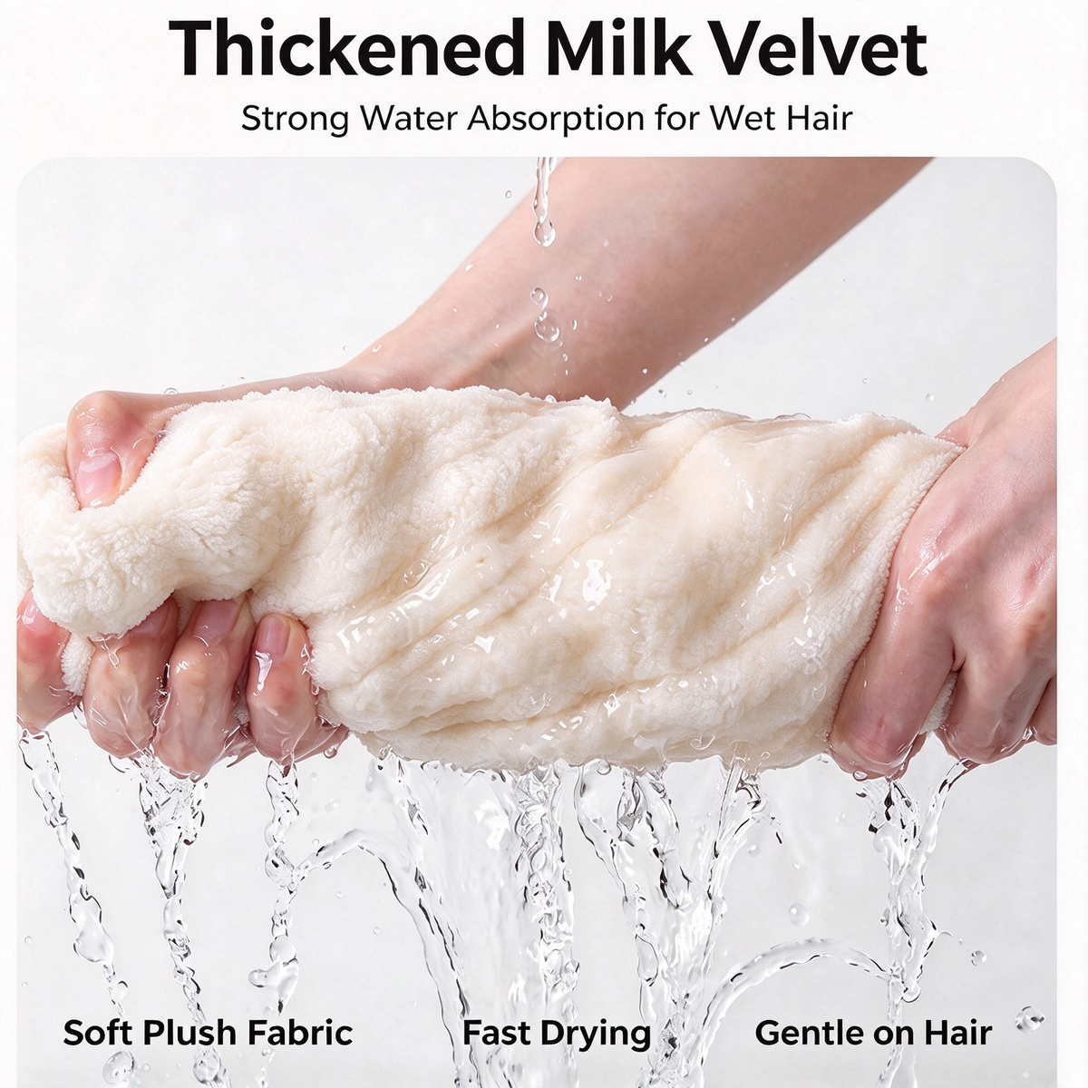 Extra-Thick Microfiber Hair Drying Towel Cap, Super Absorbent Quick-Dry Hair Wrap for Wet Hair