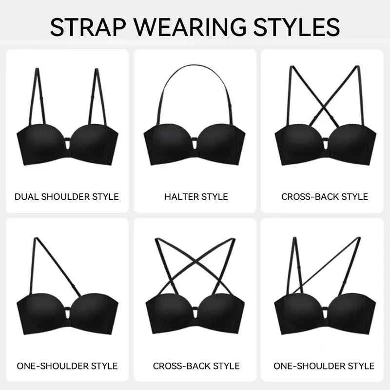 Seamless Front Closure Bra With Adjustable Straps