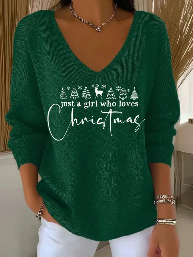 Women's Comfortable V-Neck Cozy Sweater