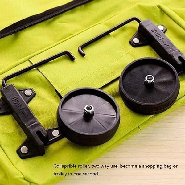 2-in-1 Shopping Bag Foldable Trolley Bag