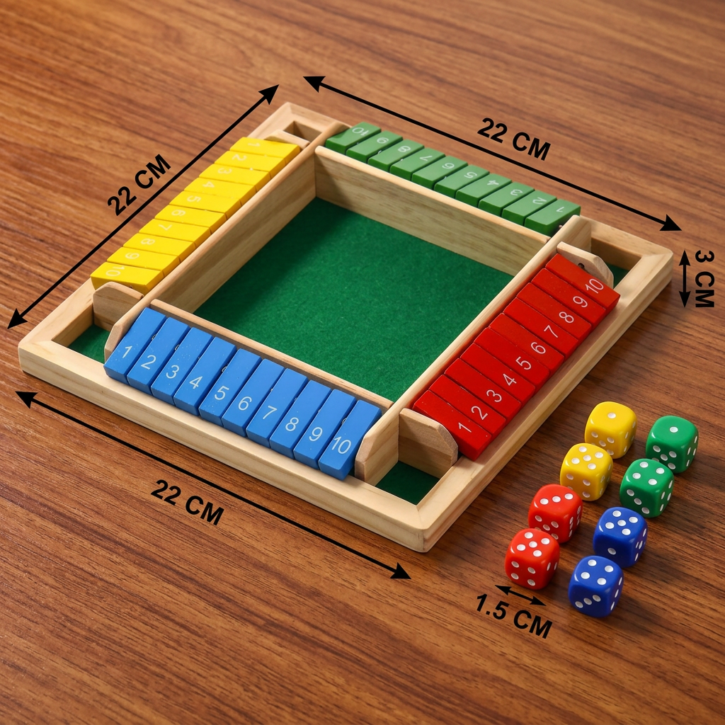 ShutTheBox Family Game 4 Player Set