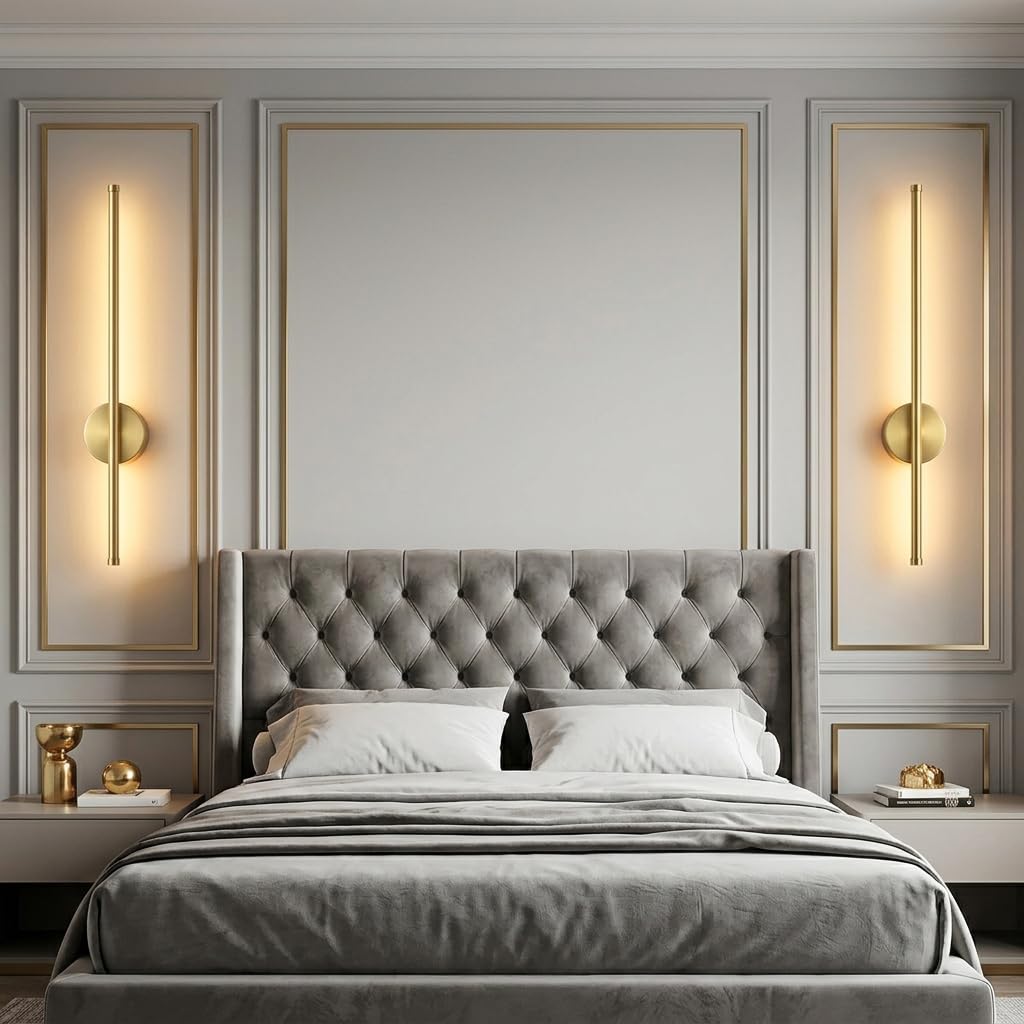 Gold Rechargeable Wall Lamp, 19.6 in – Dimmable LED Wall Sconce